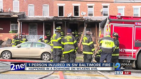 One person injured in Wilkens Avenue row home fire