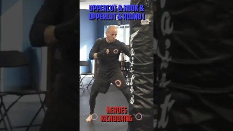 Heroes Training Center | Kickboxing "How To Double Up" Uppercut & Hook & Uppercut & Round 1 #Shorts