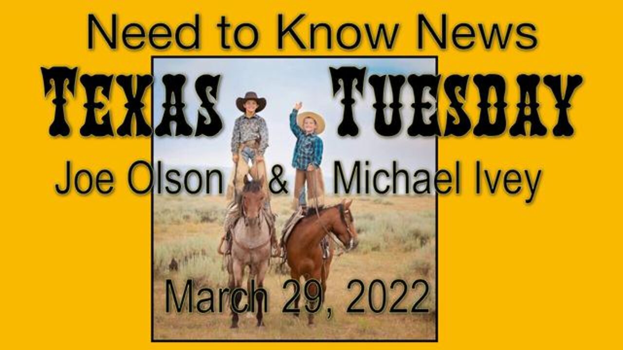 Need to Know News TEXAS TUESDAY (29 March 2022) with Joe Olson and Michael Ivey