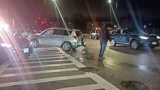 Boston police respond to an accident on River Street