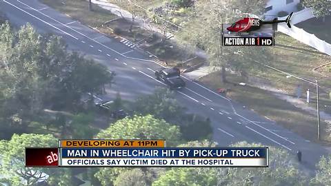 Man in motorized wheelchair killed in crash involving pickup truck