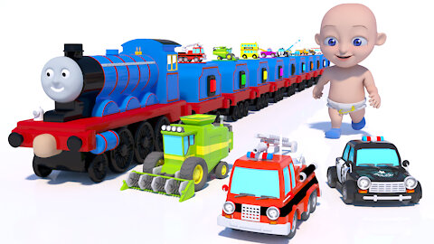 Learn Colors With Street Vehicles | Cars For Babies And Kids In Amusement Park - Kids Videos