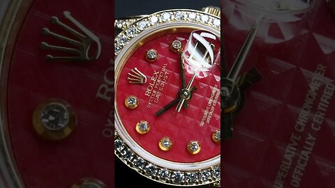 RARE in stock: Ladies Coral Pyramid Bezel set diamond dial w/ factory bezels and Lugs #rolex #shorts