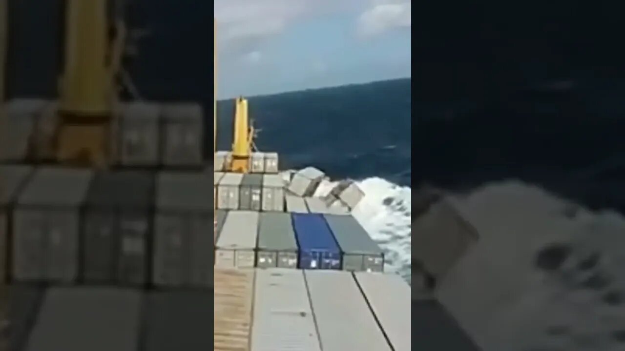 Ship Loses Containers At Sea. #trending #shorts #merchantnavy #lifeatsea #ship #shipping #container