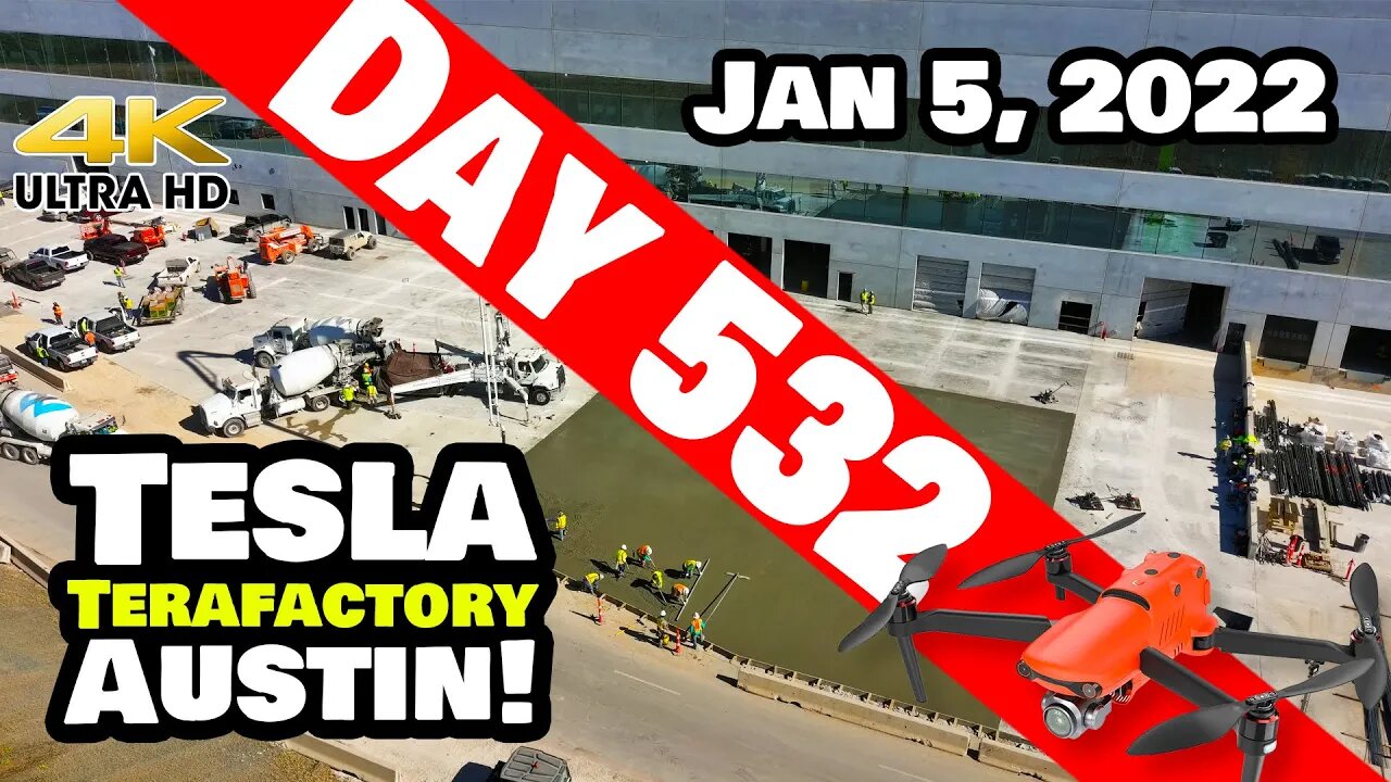 Tesla Gigafactory Austin 4K Day 532 - 1/5/22 - MONSTER DAY OF PROGRESS & DELIVERIES AT GIGA TEXAS!!