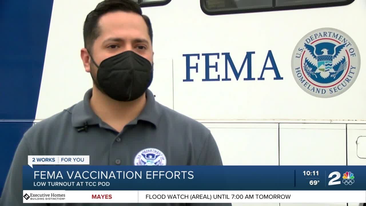 FEMA's vaccination efforts fall short at TCC pod