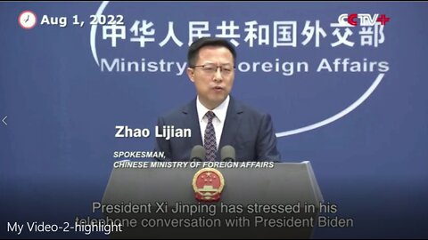 Chinese Foreign Ministry, Zhao Liqian warned that China would not "sit idly" if Pelosi visits Taiwan