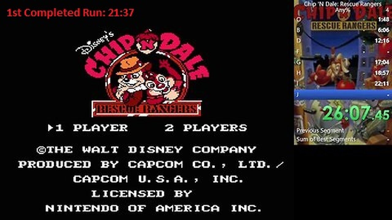 1st completed run Chip n Dale 21:37