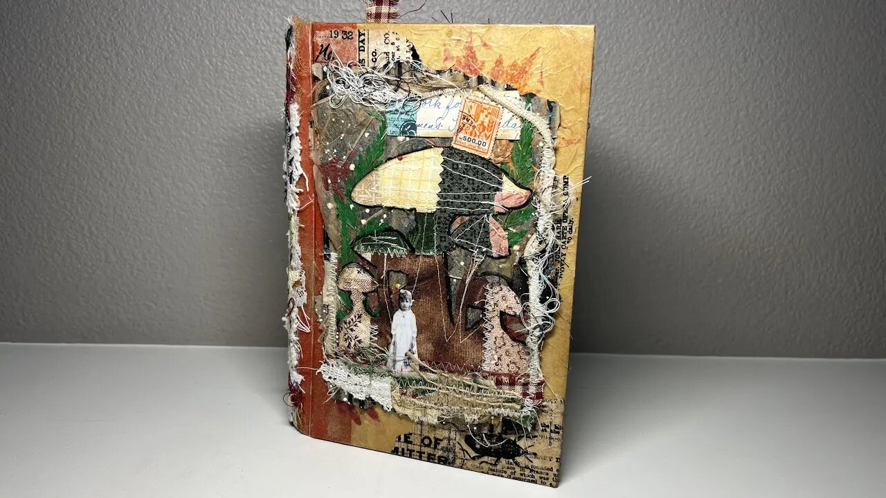 Flip Through of Fall Mushrooms Altered Book and Some Christmas Watercolor on Book Page