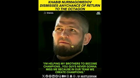 Khabib Nurmagomedov says there's no chance he'll ever make a return to the octagon