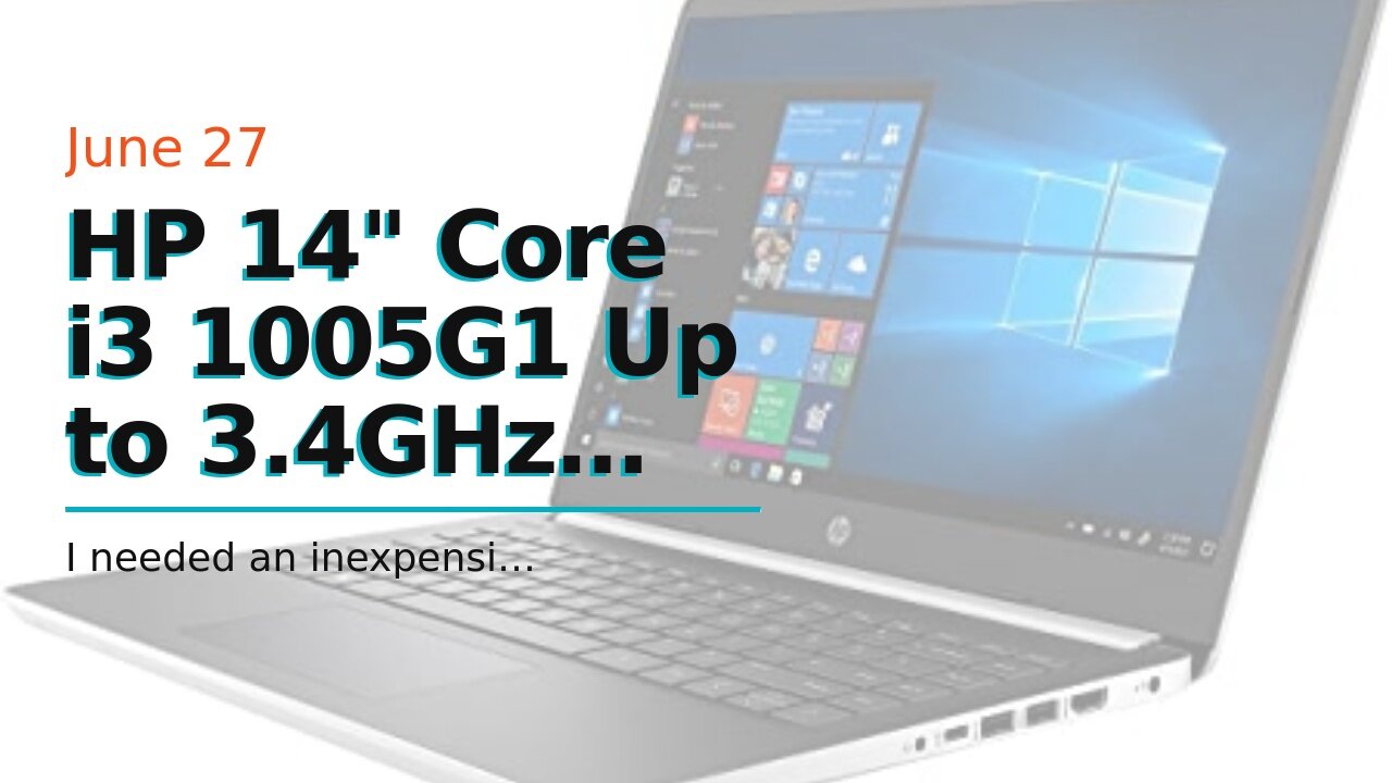 HP 14" Core i3 1005G1 Up to 3.4GHz 8GB 256GB SSD 1080P 14-dq1043cl Backlit Keyboard