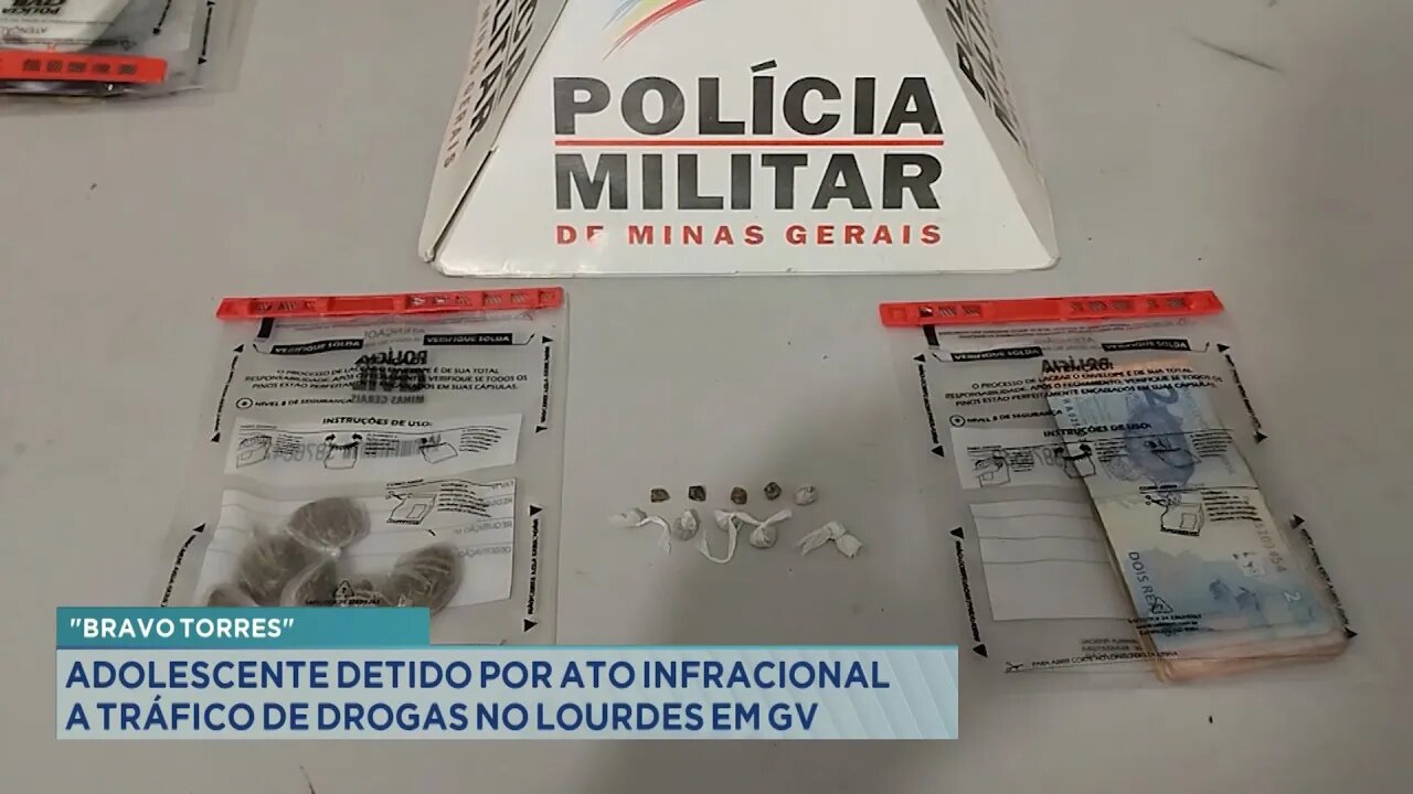 Bravo Torres: Adolescente detido por Ato Infracional a Tráfico de Drogas no Lourdes em GV.