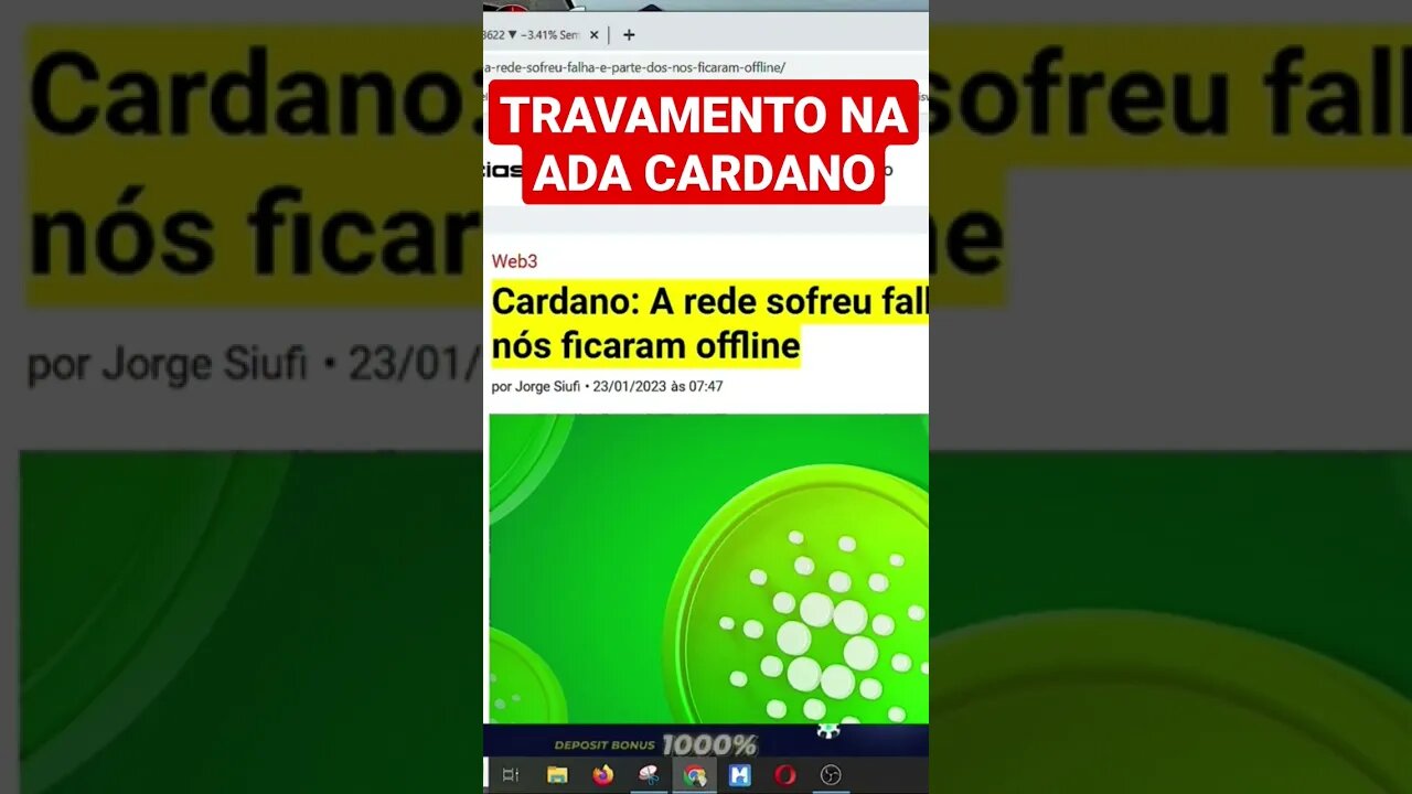 ADA TRAVAMENTO NA BLOCKCHAIN CARDANO