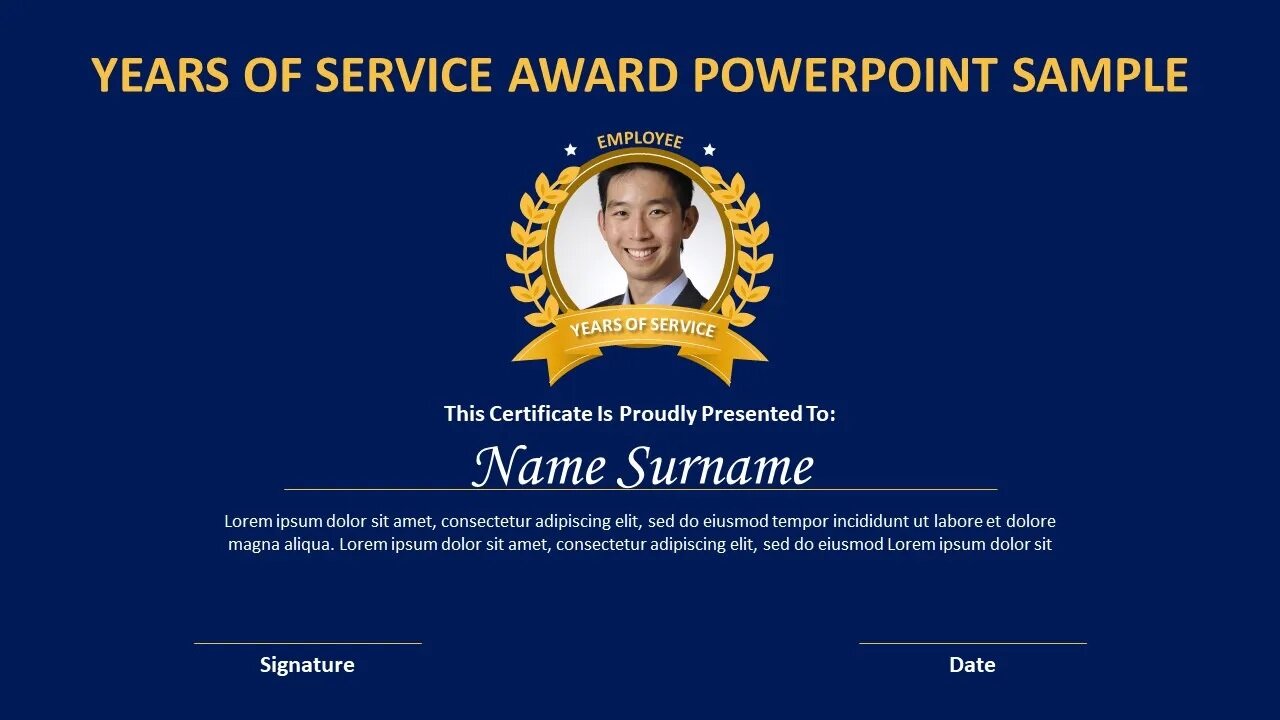 Years Of Service Award PowerPoint Template