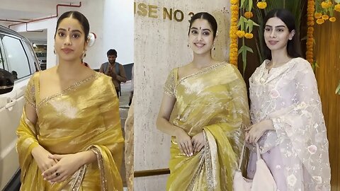 Janhvi Kapoor and Khusi Kapoor Visit Manish Malhotra House To Seek Blessings Of Bappa 🤩💖📸