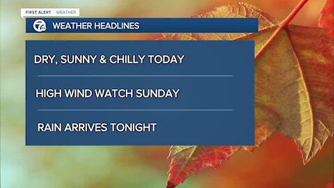 Dry today and windy Sunday