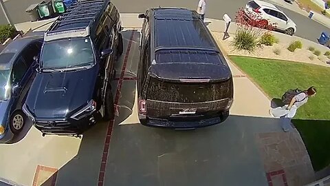 Santa Clarita, California: Watch as a silver car passes by reportedly shooting the driver...
