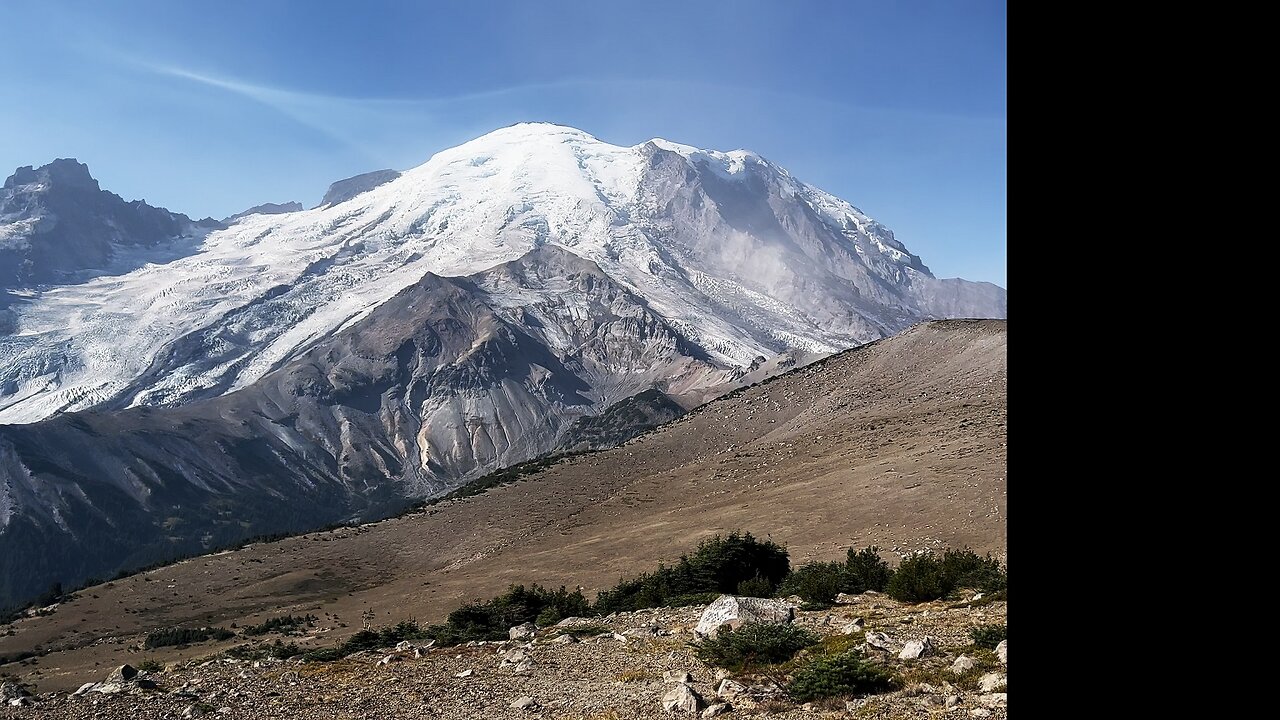 Side View of INCREDIBLE MOUNT RAINIER While Ascending Burroughs Mountain Trail! | Washington | 4K