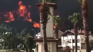 Horrific footage of raging fires in Marmaris, Turkey