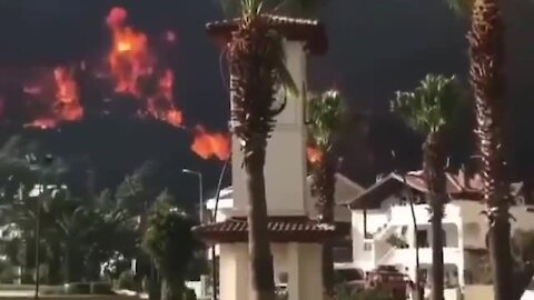Horrific footage of raging fires in Marmaris, Turkey