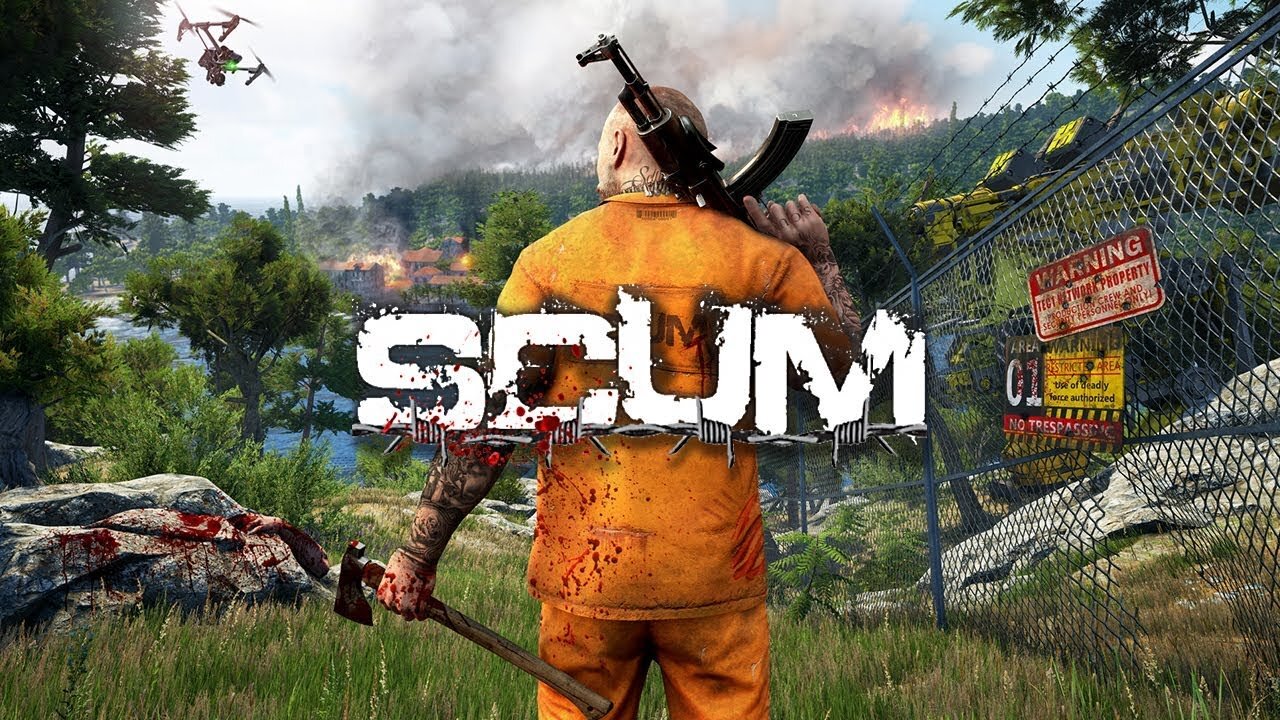 SCUM!! DAY 2 - BASE BUILDING WITH DRUNKRAMBLINGBILLY