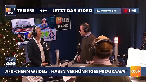 🚨 AfD-Chefin Alice Weidel im Live-Gespräch | NIUS Live am 20. Dezember 2024