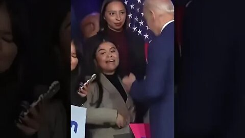 Biden, Rubs A Woman's Face And Doesn't Let Go Of Her Hand