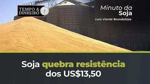 Soja quebra resistência dos US$13,50 novembro em Chicago