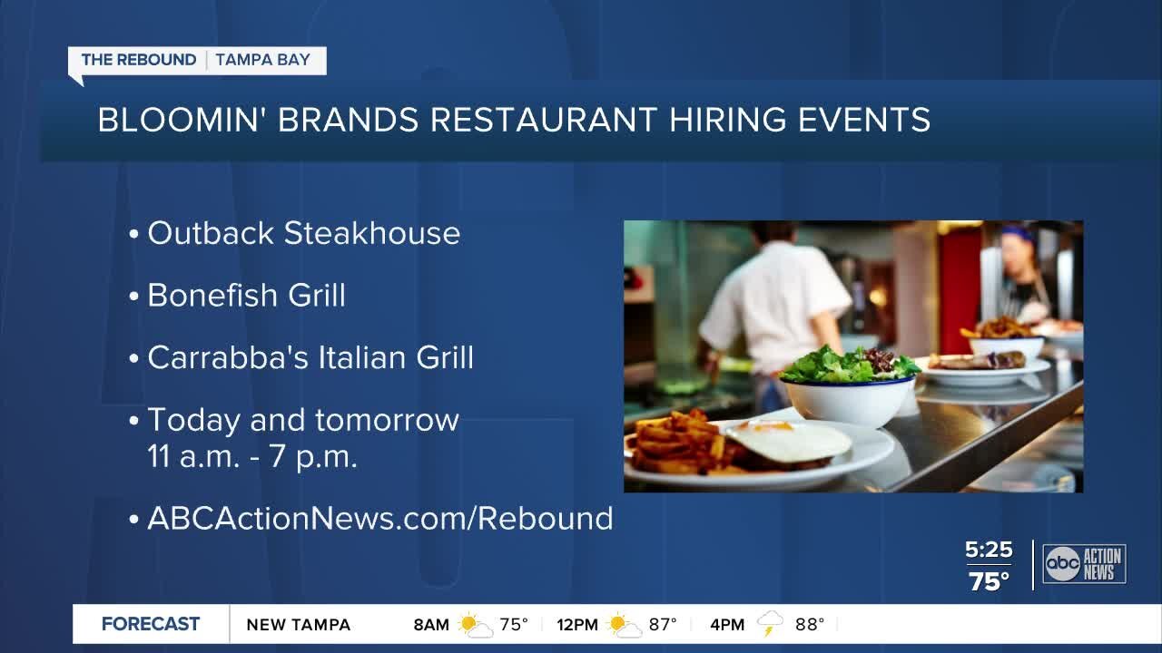 Outback, Bonefish Grill and Carrabbas restaurants are hiring