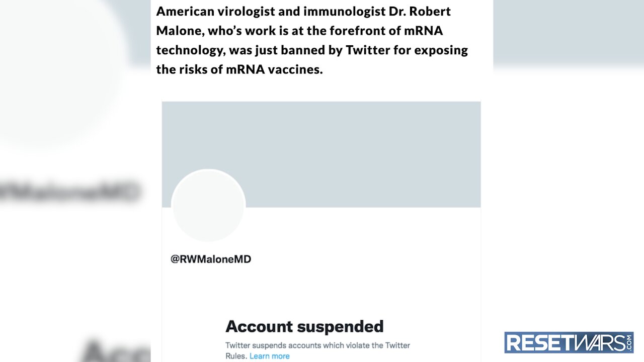 Dr. Robert Malone Suspended By Twitter