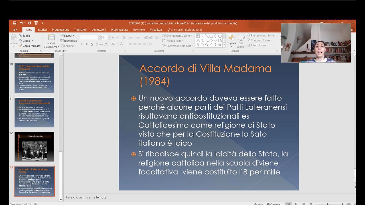 I Patti Lateranensi del 1929 e la revisione del Concordato del 1984 sono gli accordi tra lo Stato italiano e lo Stato della Città del Vaticano DOCUMENTARIO Lo STATO ITALIANO dal Concordato è UNO STATO LAICO non cattolico ne di nessun altro culto