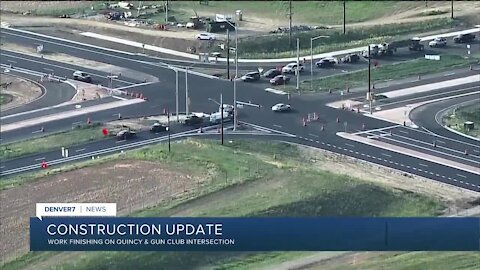 Work finishing on Quincy & Gun Club intersection