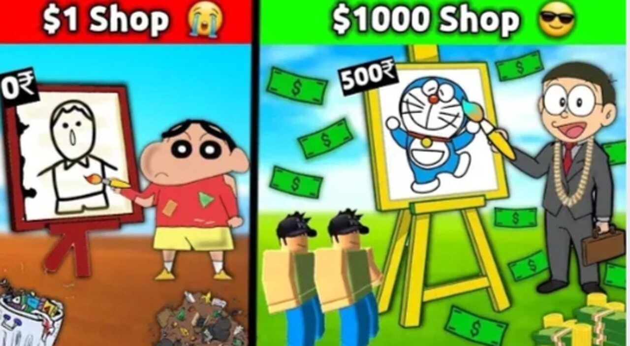 Shinchan Opened Art Shop 😱 -- Funny Game Roblox 😂E309: Willy Wonka & Gaming