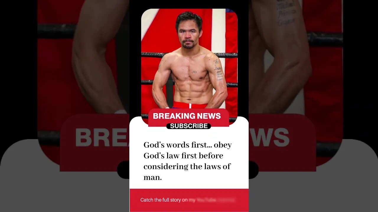 Manny obey God's Laws before mans #shorts, #mannypacquiao #boxing #christianity