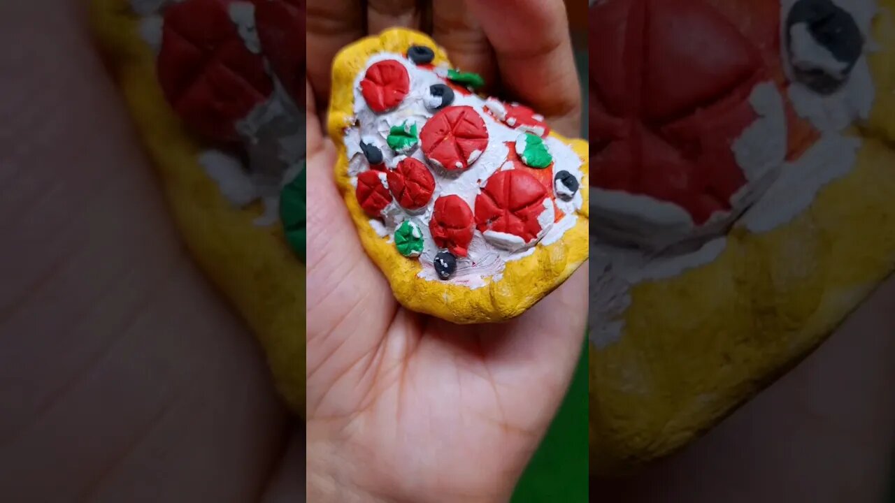 DIY how to make polymer clay pizza #shorts