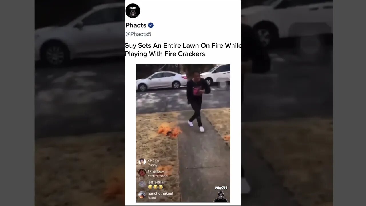 Guy Sets An Entire Lawn On Fire While Playing With Firecrackers #truecrime #crime