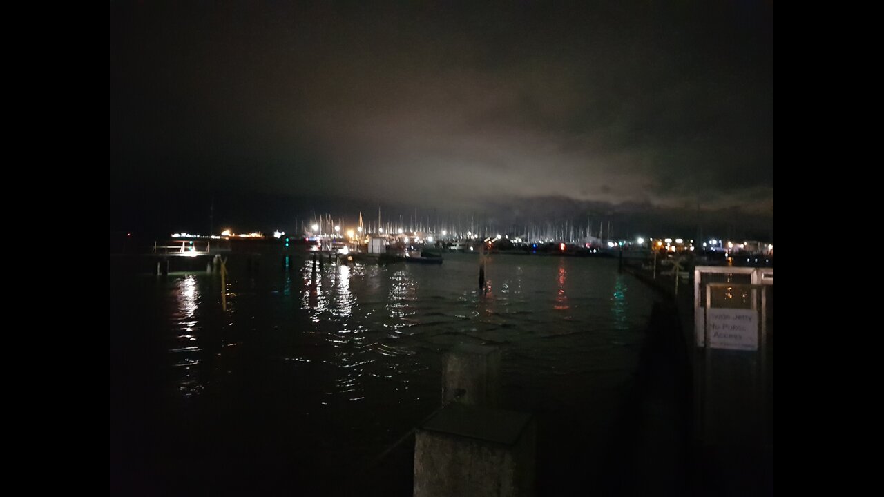 Riverside at night