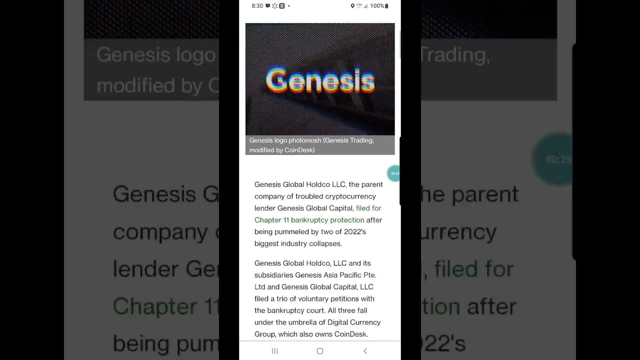 Genesis' Crypto Files for Bankruptcy Protection #genesis #ftx