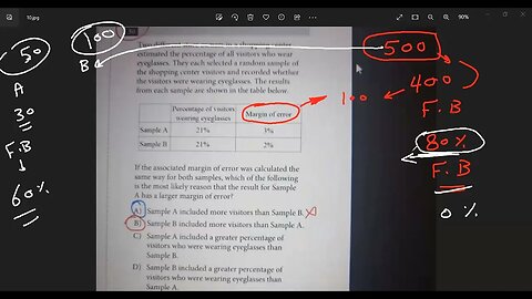 official SAT Test No 30 Section 4, Statistics, Margin of Error concept