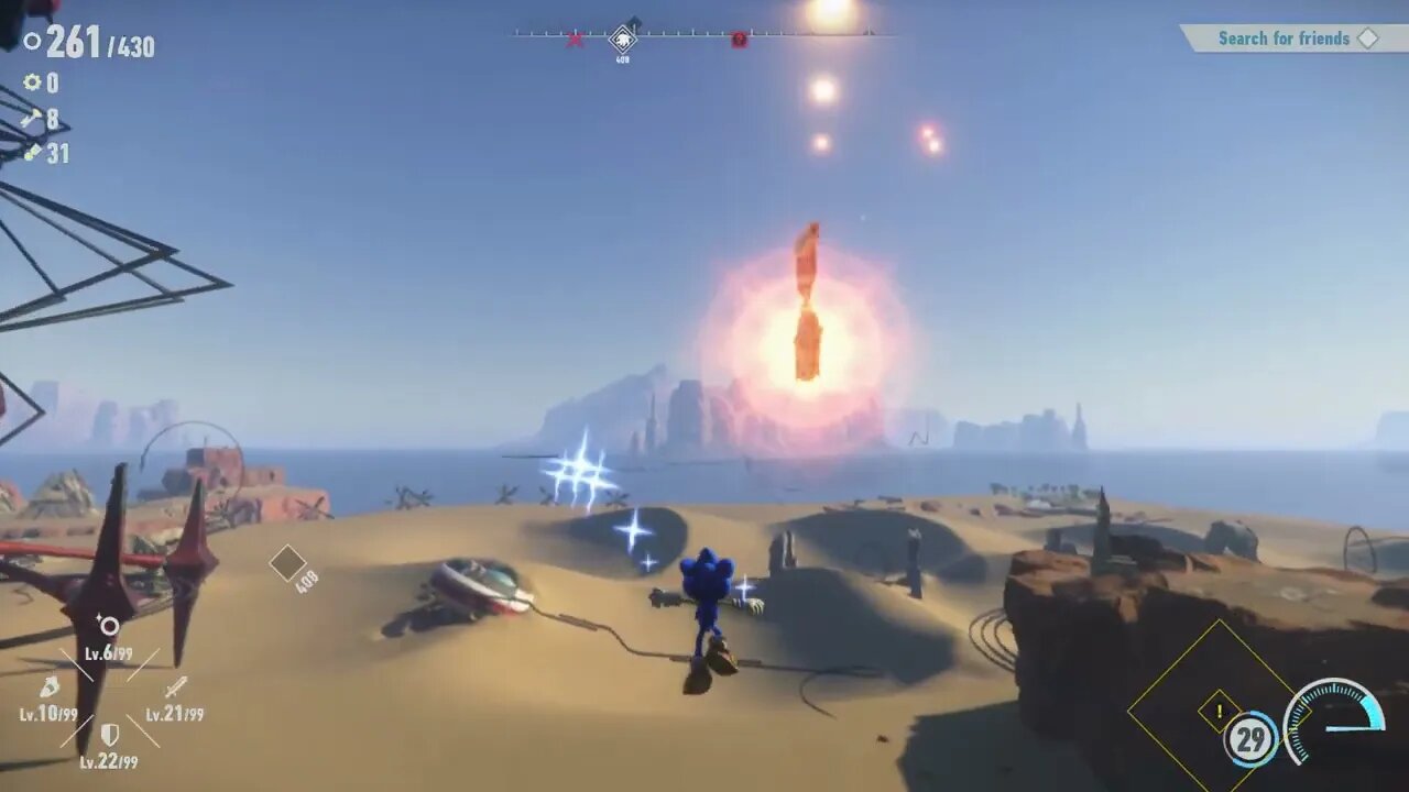 Sonic Frontier 12 the outside of desert island and wrestling sand sharks