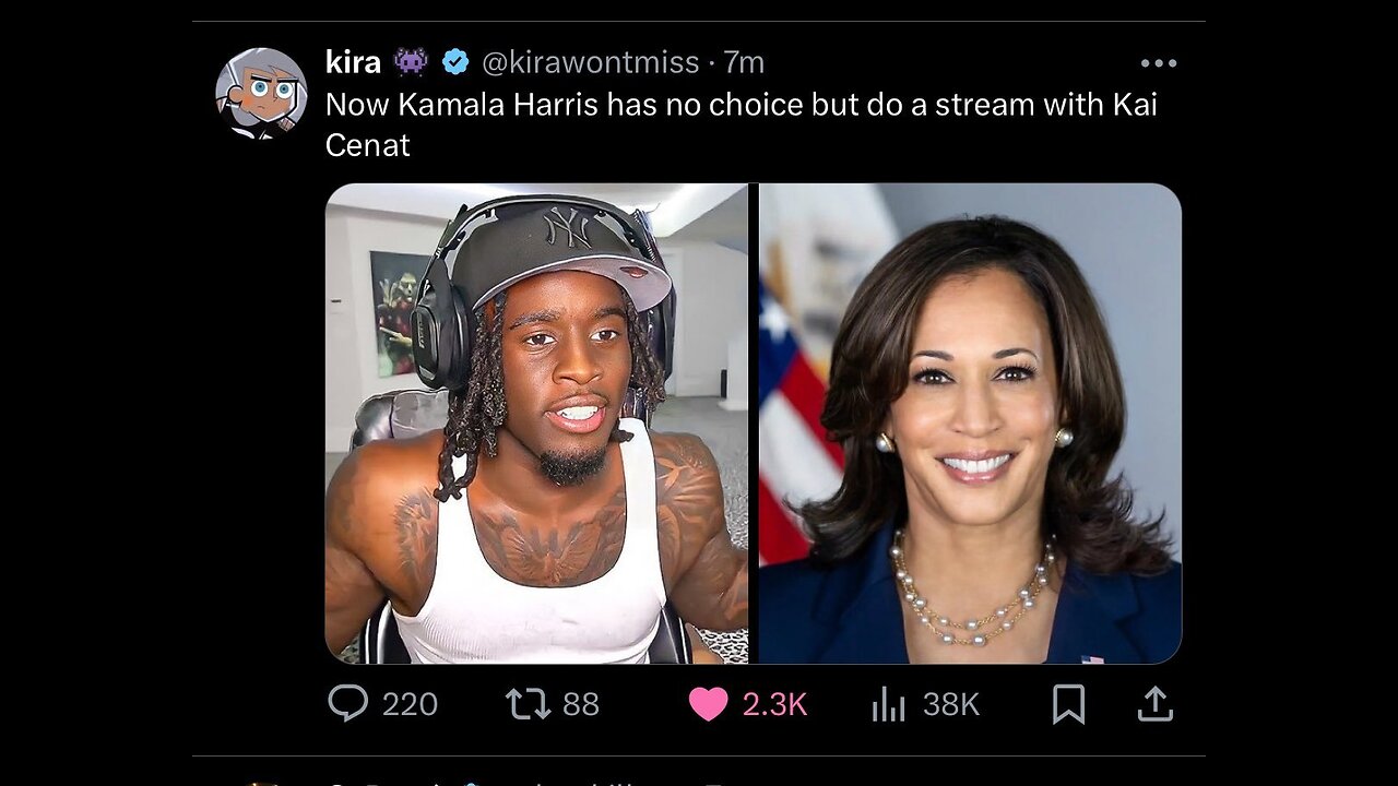 Kai Cenat says he’s been getting calls from Kamala Harris campaign and the secret service