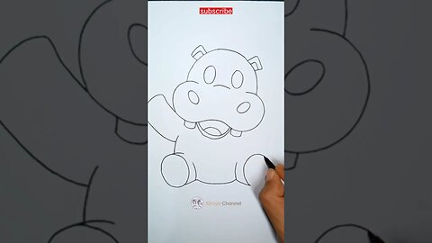 how to draw cute hippo