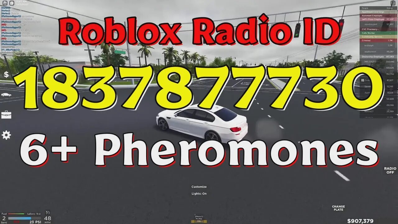 Pheromones Roblox Radio Codes/IDs