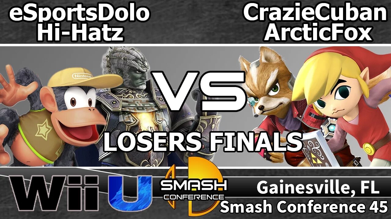 eSportsDolo & Hi-Hatz vs. CrazieCuban & ArcticFox - SSB4 Teams Losers Finals - SC45