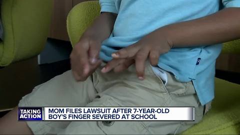 7-year-old has part of his finger severed at school, mom wants answers