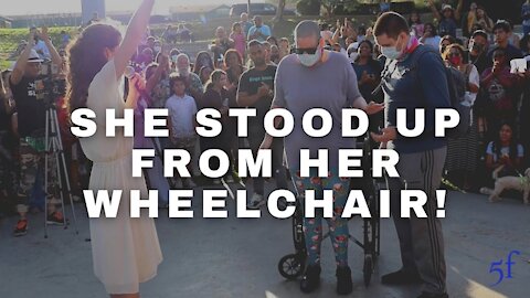 SHE STOOD UP FROM HER WHEELCHAIR!