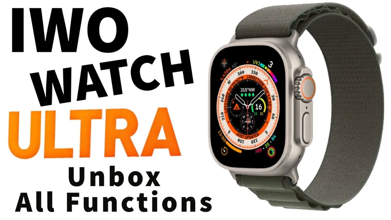 IWO Watch Ultra unbox all fuctions aod pk GS8 Ultra