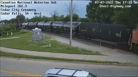 BNSF 6111 25th Anniversary Leading EB L570 Manifest at Iowa Falls and Cedar Falls, IA on 7-7-22