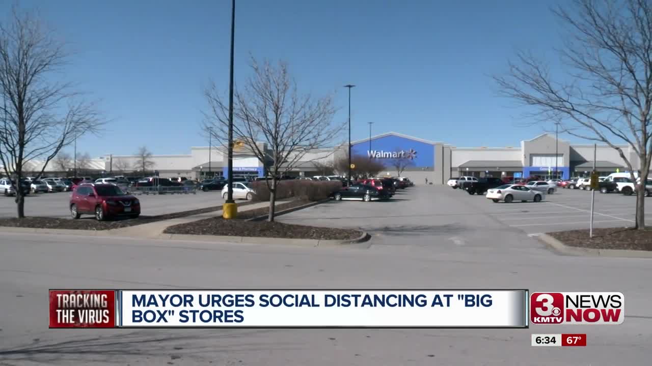 Mayor urges social distancing at "big box" stores