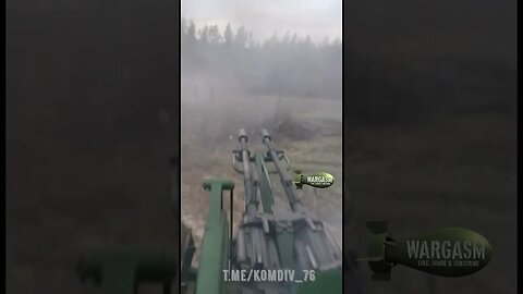Russian mobile anti-aircraft gun used on ground targets